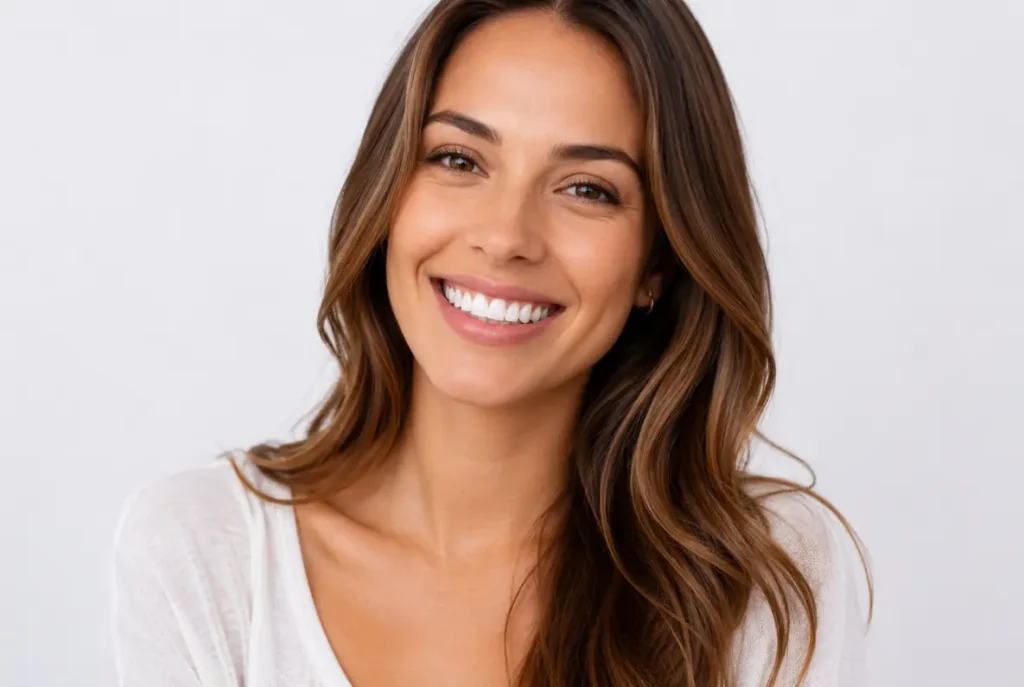 Clareamento dental em Pelotas — sorriso com dentes brancos e naturais após procedimento na Bianchi e Gerard Odontologia