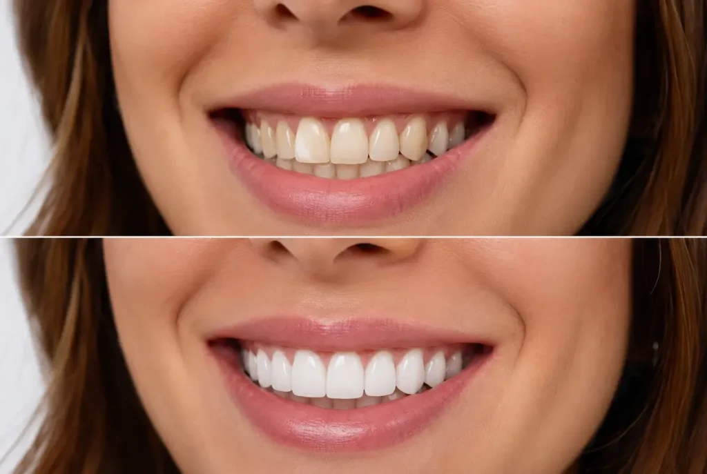 Lente nos dentes em Pelotas — resultado de lentes de contato dental aplicadas na Bianchi e Gerard Odontologia no bairro Quartier